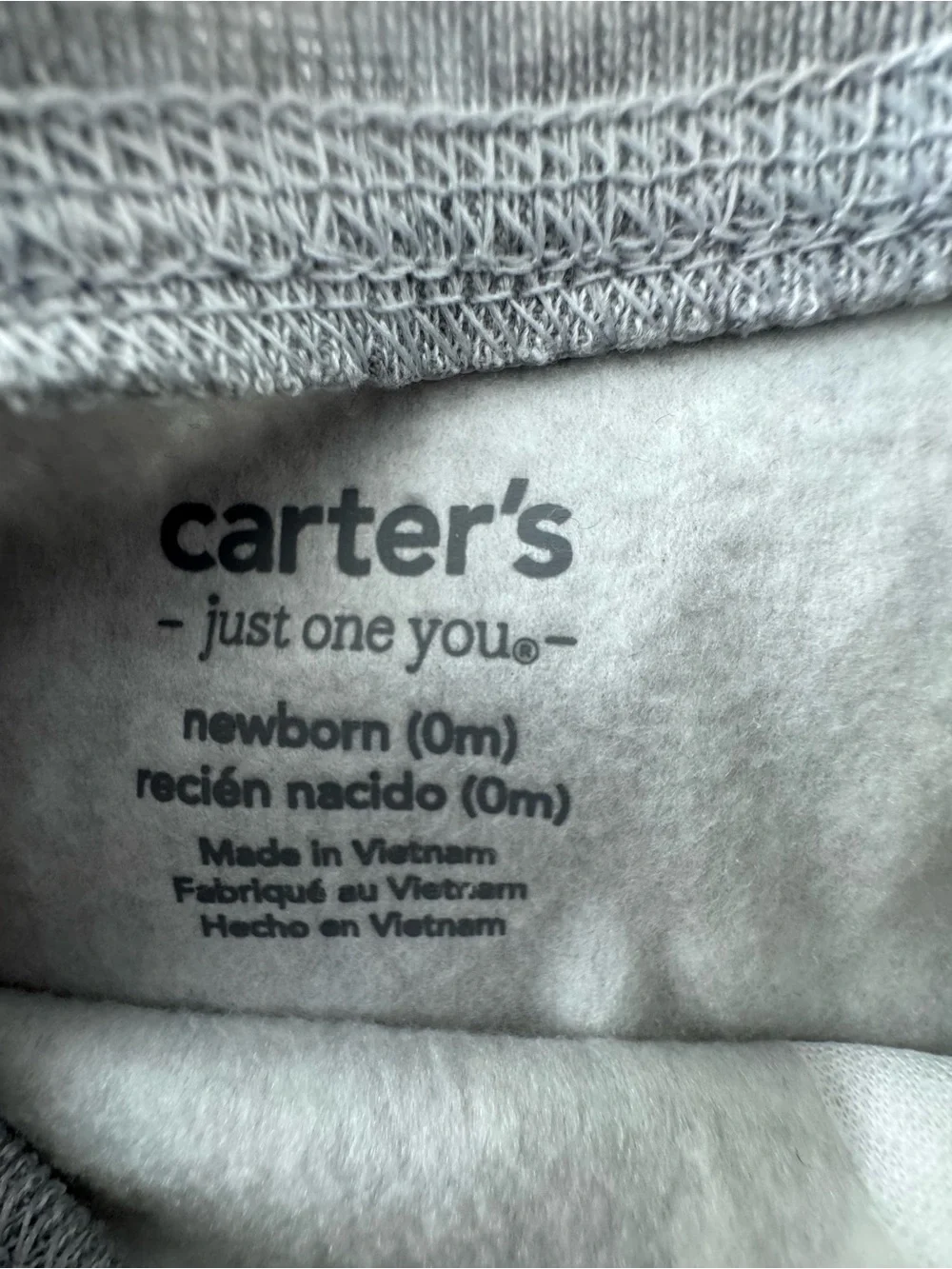 Carter's Grey Santa Sweatshirt with Red & Black Plaid Pants